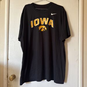 Nike IOWA HAWKEYES Mens Black Short Sleeve Dri-Fit Thick Tshirt Jersey 3xl